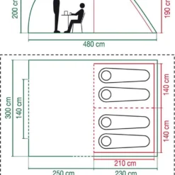 Coleman Vespucci 4 Tunneltent - Familietent - 4-Persoons - Groen -Goedkope Licht Tent Winkel 1022x1200