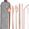 House Of Husk Reisbestek - Reis Bestekset - Chopsticks - Metalen Rietjes Met Borstel - Lepel - Vaatwasserbestendig - RVS - 7 Delig - Rose Goud -Goedkope Licht Tent Winkel 1027x1200 1