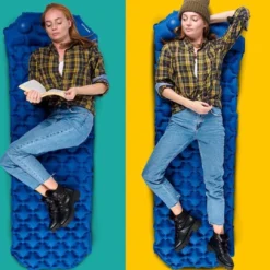 TRVLMORE Slaapmat - Zelfopblazend - 1 Persoons - Ingebouwde Pomp En Kussen - Blauw -Goedkope Licht Tent Winkel 1076x1200