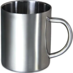 Merkloos RVS Beker - Mok - Koffiebeker - Koffiemok - Reisbeker - Reismok - Dubbelwandig - Roestvrij Staal