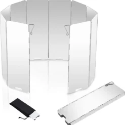 IBright Kookwindscherm - 12 Delig - 24cm Hoog - Kamperen -Opvouwbaar - Universeel