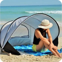 Deryan Luxe Pop Up Strandtent XXL - Anti-UV 50+ - Zilver -Goedkope Licht Tent Winkel 1192x1200 3