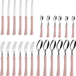 Di Solle Inova D - 6 Persoons Bestekset - Handige Opbergbak Met Raspdeksel - 26 Delig - Baby Pink -Goedkope Licht Tent Winkel 1193x1200