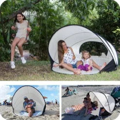 Deryan Luxe Pop Up Strandtent XXL - Anti-UV 50+ - Cream -Goedkope Licht Tent Winkel 1196x1200 10