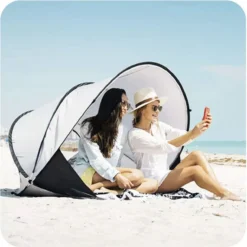 Deryan Luxe Pop Up Strandtent XXL - Anti-UV 50+ - Zilver -Goedkope Licht Tent Winkel 1197x1200 3