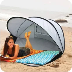 Deryan Luxe Pop Up Strandtent XXL - Anti-UV 50+ - Zilver -Goedkope Licht Tent Winkel 1197x1200 4