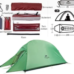 Cloud Up 1 Upgraded - Naturehike® - 1 Persoons Tent - Lichtgewicht Tent - Incl. Grondzeil - 210T 3000mm - Outdoor - Waterdicht - Hiking & Wandelen 19 Cloud Up 1 Upgraded - Naturehike® - 1 Persoons Tent - Lichtgewicht Tent - Incl. Grondzeil - 210T 3000mm - Outdoor - Waterdicht - Hiking & Wandelen -Goedkope Licht Tent Winkel 1200x1038