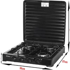 Zilan - Gas Kooktoestel 4 Pits - Campingkooktoestel - Gaskookplaat - Zwart -Goedkope Licht Tent Winkel 1200x1052