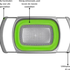 Buxibo - 3-Delige Keuken Vergiet Set Inklapbaar Groen/Grijs -Goedkope Licht Tent Winkel 1200x1056