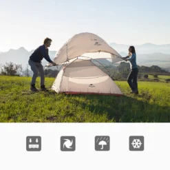Cloud Up 3 Upgraded - Naturehike® - Tent 3 Persoons - Lichtgewicht Tent - Incl. Grondzeil - 20D 4000MM - Outdoor Kampeertent - Waterdicht - Hiking & Wandelen -Goedkope Licht Tent Winkel 1200x1080 4