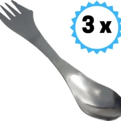 KELERINO. RVS Spork - Survival Outdoor Camping - Vork, Lepel & Mes - 3 Stuks -Goedkope Licht Tent Winkel 1200x1103