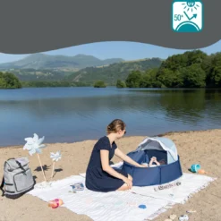 Babymoov Babyni Speelruimte & Extra Bedje Anti-UV FPS 50+ Marinière -Goedkope Licht Tent Winkel 1200x1129 1