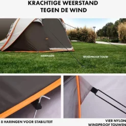 Fly Lab Luxe Pop Up Tent - Kampeer Tent - Grijs/Oranje - 4 Persoons 14 Fly Lab Luxe Pop Up Tent - Kampeer Tent - Grijs/Oranje - 4 Persoons -Goedkope Licht Tent Winkel 1200x1141 4
