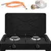 TronicXL Turbo Campingkooktoestel Met 2 Vlammen Aluminium Brander Gasaansluitslang En Drukregelaar, Gasfornuis, Gas, Zwart, Inclusief Draadgaas 1 TronicXL Turbo Campingkooktoestel Met 2 Vlammen Aluminium Brander Gasaansluitslang En Drukregelaar, Gasfornuis, Gas, Zwart, Inclusief Draadgaas -Goedkope Licht Tent Winkel 1200x1147