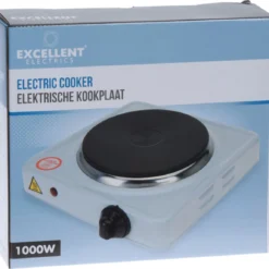 Kookplaat Basic Ø 16 Cm Elektrisch Wit Enkel Pits 1000W 5-standen 22 X 22 X 7 Cm -Goedkope Licht Tent Winkel 1200x1148