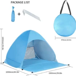 IGOODS Pop-up Tent - 2/3-Persoons - Blauw 14 IGOODS Pop-up Tent - 2/3-Persoons - Blauw -Goedkope Licht Tent Winkel 1200x1168 3