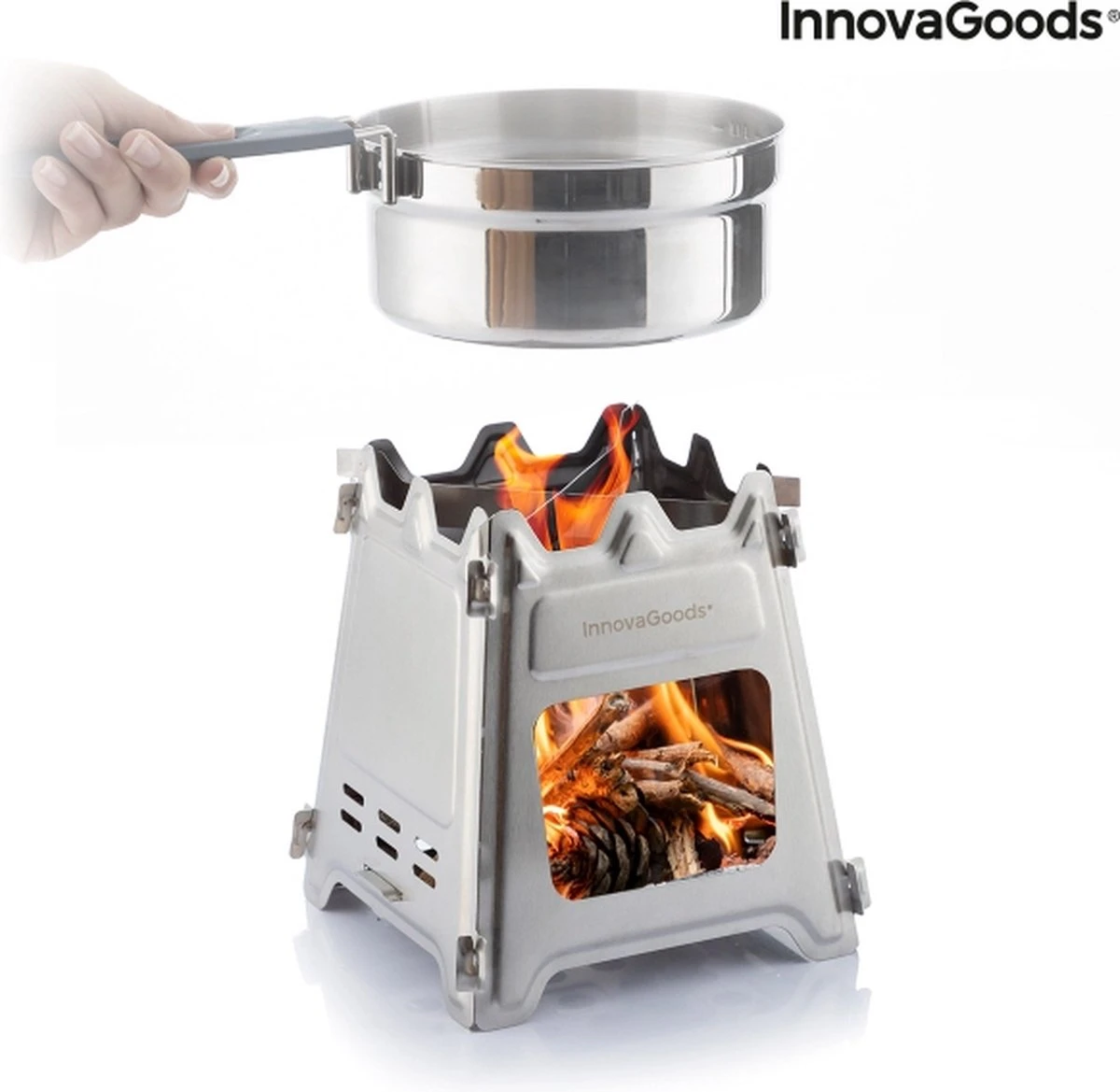 Innovagoods INKLAPBARE STALEN CAMPINGOVEN FLAMET - Camping Oven - Mini Oven - Camping Oventje - Oventje Camping - Mini Oven Vrijstaand - Mini Oventje 8 Innovagoods INKLAPBARE STALEN CAMPINGOVEN FLAMET - Camping Oven - Mini Oven - Camping Oventje - Oventje Camping - Mini Oven Vrijstaand - Mini Oventje - Afbeelding 6