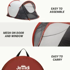 JEMIDI Tweepersoons Pop-up Tent - Opgooitent, Werptent Voor 2 Personen - Ideaal Als Festivaltent Of Kampeertent - Verschillende Kleuren -Goedkope Licht Tent Winkel 1200x1179 2