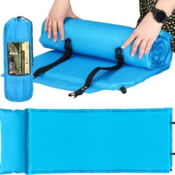 Springos Slaapmat | Zelfopblazend | 186 Cm | Inclusief Hoes & Hoofdkussen | Lichtblauw -Goedkope Licht Tent Winkel 1200x1180 2