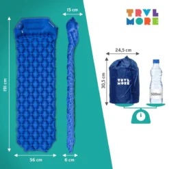 TRVLMORE Slaapmat - Zelfopblazend - 1 Persoons - Ingebouwde Pomp En Kussen - Blauw -Goedkope Licht Tent Winkel 1200x1200 141