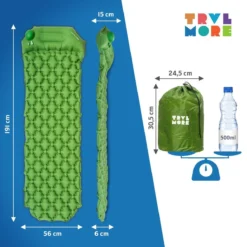 TRVLMORE Slaapmat - Zelfopblazend - 1 Persoons - Ingebouwde Pomp En Kussen - Groen -Goedkope Licht Tent Winkel 1200x1200 153