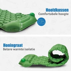 TRVLMORE Slaapmat - Zelfopblazend - 1 Persoons - Ingebouwde Pomp En Kussen - Groen -Goedkope Licht Tent Winkel 1200x1200 155