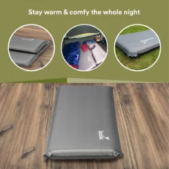 Skandika Easy Single Zelfopblaasbaar Slaapmat – Slaapmat – Slaapmat Zelfopblazend – Logeerbed – Polyester, PVC - Premium Zelfopblazend Luchtbed, Antislip-materiaal, Ideaal Voor Camping – Outdoor, Camping – Kamperen – 196 X 60 X 10 Cm – 3.2kg - Grijs -Goedkope Licht Tent Winkel 1200x1200 190