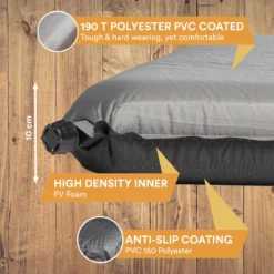 Skandika Easy Single Zelfopblaasbaar Slaapmat – Slaapmat – Slaapmat Zelfopblazend – Logeerbed – Polyester, PVC - Premium Zelfopblazend Luchtbed, Antislip-materiaal, Ideaal Voor Camping – Outdoor, Camping – Kamperen – 196 X 60 X 10 Cm – 3.2kg - Grijs -Goedkope Licht Tent Winkel 1200x1200 193