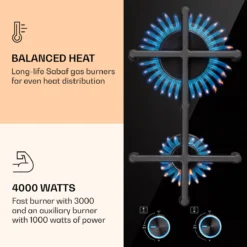 Illuminosa Domino Gaskookplaat 2-pits Sabaf Branders Glaskeramiek -Goedkope Licht Tent Winkel 1200x1200 230