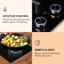 Illuminosa Domino Gaskookplaat 2-pits Sabaf Branders Glaskeramiek -Goedkope Licht Tent Winkel 1200x1200 232