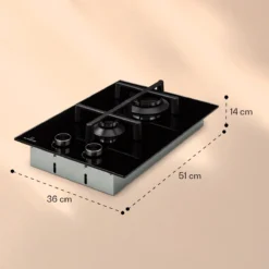 Illuminosa Domino Gaskookplaat 2-pits Sabaf Branders Glaskeramiek -Goedkope Licht Tent Winkel 1200x1200 235