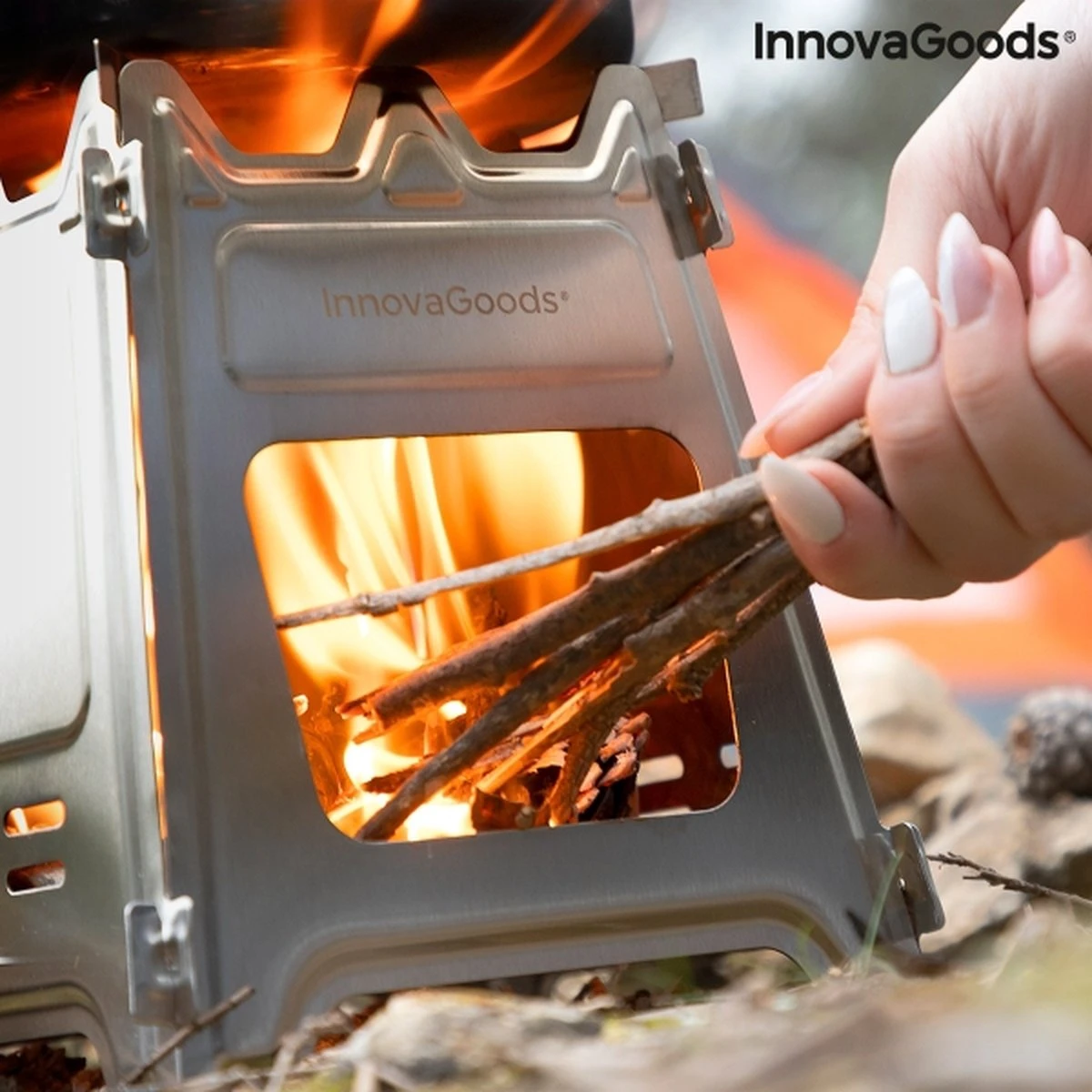 Innovagoods INKLAPBARE STALEN CAMPINGOVEN FLAMET - Camping Oven - Mini Oven - Camping Oventje - Oventje Camping - Mini Oven Vrijstaand - Mini Oventje 11 Innovagoods INKLAPBARE STALEN CAMPINGOVEN FLAMET - Camping Oven - Mini Oven - Camping Oventje - Oventje Camping - Mini Oven Vrijstaand - Mini Oventje - Afbeelding 9