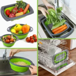 Buxibo - 3-Delige Keuken Vergiet Set Inklapbaar Groen/Grijs -Goedkope Licht Tent Winkel 1200x1200 39