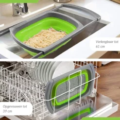 Buxibo - 3-Delige Keuken Vergiet Set Inklapbaar Groen/Grijs -Goedkope Licht Tent Winkel 1200x1200 41