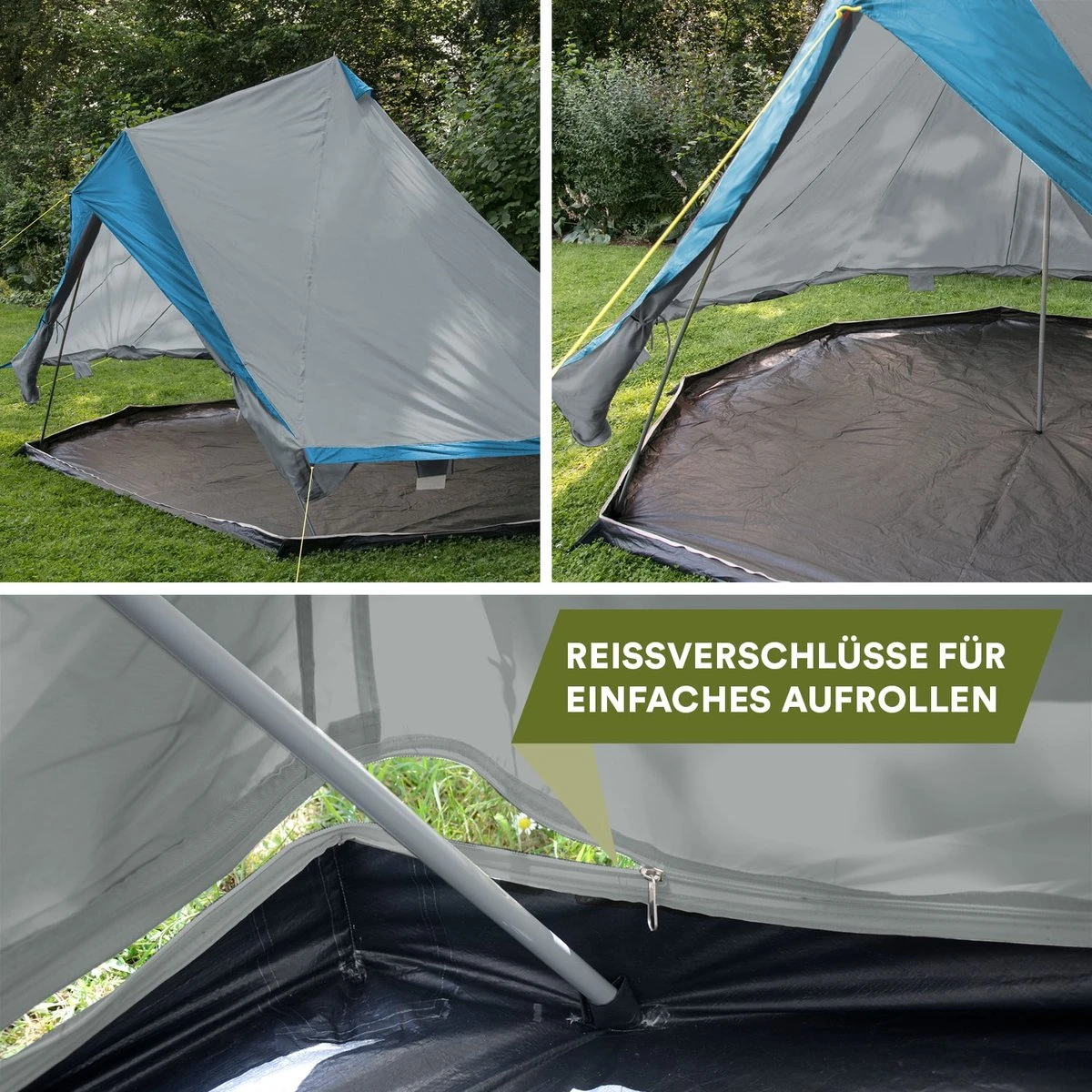 Skandika Tipii II Tent – Tipi-tenten – Teepee – 8 Persoons Campingtent – Muggengaas – 250 Cm Stahoogte – Uitneembare Tentvloer – 3000 Mm Waterkolom – Indische Tent, Partytent, Festivaltent – Outdoor, Camping, Tuin – Kamperen – Grijs/turquoise 9 Skandika Tipii II Tent – Tipi-tenten – Teepee – 8 Persoons Campingtent – Muggengaas – 250 Cm Stahoogte – Uitneembare Tentvloer – 3000 Mm Waterkolom – Indische Tent, Partytent, Festivaltent – Outdoor, Camping, Tuin – Kamperen – Grijs/turquoise - Afbeelding 7