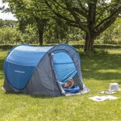 Dunlop Pop Up Tent 220 X 120 X 90 Cm - Grijs/ Blauw - 1 Persoons -Goedkope Licht Tent Winkel 1200x1200 433