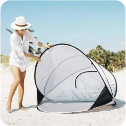 Deryan Luxe Pop Up Strandtent XXL - Anti-UV 50+ - Zilver -Goedkope Licht Tent Winkel 1200x1200 456