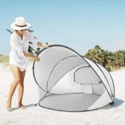 Deryan Luxe Pop Up Strandtent XXL - Anti-UV 50+ - Zilver -Goedkope Licht Tent Winkel 1200x1200 457