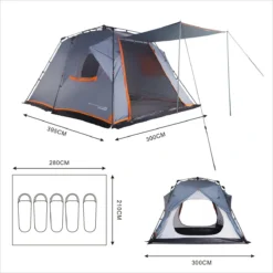 Where Tomorrow Gezinstent Met Zonnendak 300X395X200 Cm- Grijs - 5 Persoons -Goedkope Licht Tent Winkel 1200x1200 461