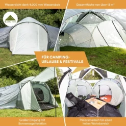 Skandika Bern 4 Koepeltent - Koepeltent - Tenten - 4 Persoons Kampeertent Met Panoramisch Dakraam, 2 Slaapcabines, Grondzeil, 210 Cm Stahoogte, Waterdicht, 4000 Mm Waterkolom - Grote Outdoor Familie Tent, Kampeertent - Grijs 11 Skandika Bern 4 Koepeltent - Koepeltent - Tenten - 4 Persoons Kampeertent Met Panoramisch Dakraam, 2 Slaapcabines, Grondzeil, 210 Cm Stahoogte, Waterdicht, 4000 Mm Waterkolom - Grote Outdoor Familie Tent, Kampeertent - Grijs -Goedkope Licht Tent Winkel 1200x1200 482