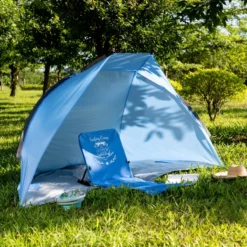 Navaris Windscherm Voor Het Strand - Zon- En Windbescherming Voor Drie Personen - Pop-up Speeltent Met UV- Bescherming - Beach Shelter Met Draagtas -Goedkope Licht Tent Winkel 1200x1200 501
