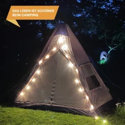 Skandika Tipi Kotona Air Opblaasbare Tent – Opblaasbare Tenten - 4 Persoons Tipi Tent – Tenten - Campingtent – Ingenaaide Tentvloer – Muggengaas – 260 Cm Stahoogte – 490 X 370 X 260 (L X B X H) – Outdoor, Camping, Tuin – Luchttent - Kamperen - Beige -Goedkope Licht Tent Winkel 1200x1200 524