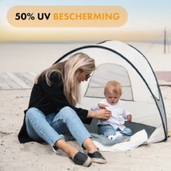 Deryan Luxe Pop Up Strandtent - Anti-UV 50+ - Cream -Goedkope Licht Tent Winkel 1200x1200 531