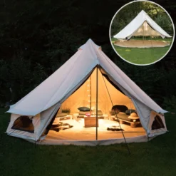 Skandika Tipii 400 Canvas Tent – Tipi-tenten – 8 Persoons Familietent - Campingtent – Muggengaas – 250 Cm Stahoogte – 400 Cm Diameter – 4000 Mm Waterkolom – Indische Tent, Partytent, Festivaltent – Outdoor, Camping, Tuin – Kamperen – Wit -Goedkope Licht Tent Winkel 1200x1200 557