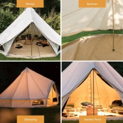 Skandika Tipii 400 Canvas Tent – Tipi-tenten – 8 Persoons Familietent - Campingtent – Muggengaas – 250 Cm Stahoogte – 400 Cm Diameter – 4000 Mm Waterkolom – Indische Tent, Partytent, Festivaltent – Outdoor, Camping, Tuin – Kamperen – Wit -Goedkope Licht Tent Winkel 1200x1200 559