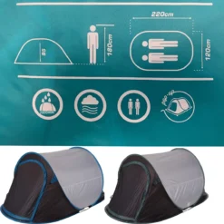 JEMIDI Tweepersoons Pop-up Tent - Opgooitent, Werptent Voor 2 Personen - Ideaal Als Festivaltent Of Kampeertent - Verschillende Kleuren -Goedkope Licht Tent Winkel 1200x1200 587