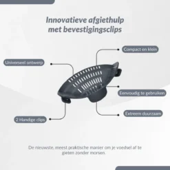 SensaHome- Siliconen Vergiet - Keuken Afgietdeksel - Afgiethulp - Siliconen - BPA Vrij - Grijs -Goedkope Licht Tent Winkel 1200x1200 70