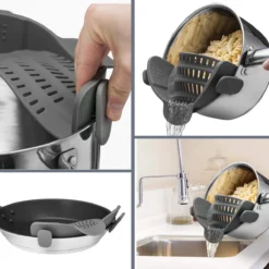 SensaHome- Siliconen Vergiet - Keuken Afgietdeksel - Afgiethulp - Siliconen - BPA Vrij - Grijs -Goedkope Licht Tent Winkel 1200x1200 71