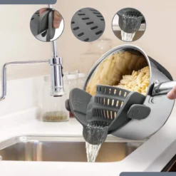 SensaHome- Siliconen Vergiet - Keuken Afgietdeksel - Afgiethulp - Siliconen - BPA Vrij - Grijs -Goedkope Licht Tent Winkel 1200x1200 73