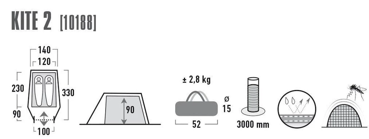 High Peak Kite 2 Tunneltent - Groen - 2 Persoons 8 High Peak Kite 2 Tunneltent - Groen - 2 Persoons - Afbeelding 6